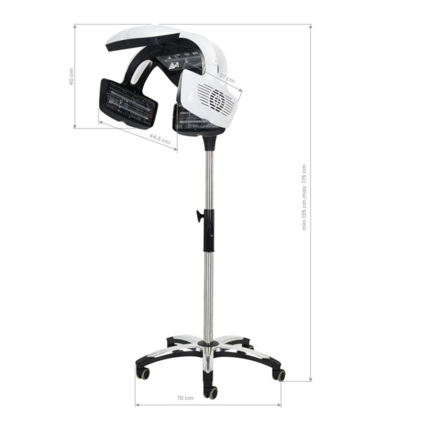 Infrazon coafor Gabbiano Y-707 pe stativ, 5 programe, ecran LCD, alb, alb, imaginea 7