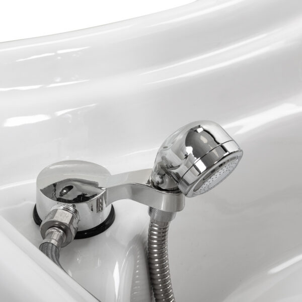 Pat head spa Gabbiano Bali cu cadru din lemn, cuvă din ceramică și cuvă pentru picioare, negru, imaginea 9