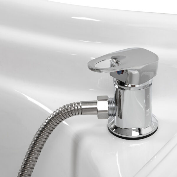 Pat head spa Gabbiano Bali cu cadru din lemn, cuvă din ceramică și cuvă pentru picioare, negru, imaginea 10