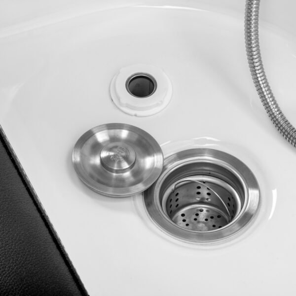 Pat head spa Gabbiano Bali cu cadru din lemn, cuvă din ceramică și cuvă pentru picioare, negru, imaginea 11