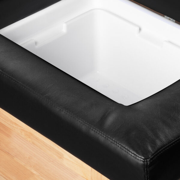Pat head spa Gabbiano Bali cu cadru din lemn, cuvă din ceramică și cuvă pentru picioare, negru, imaginea 13