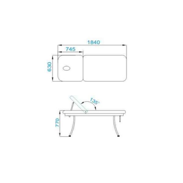 Pat masaj Azzurro 328 în 2 secțiuni, cu suport rolă hârtie, alb, alb, imaginea 5 Pat masaj Azzurro 328 în 2 secțiuni, cu suport rolă hârtie, alb, alb, imaginea 5
