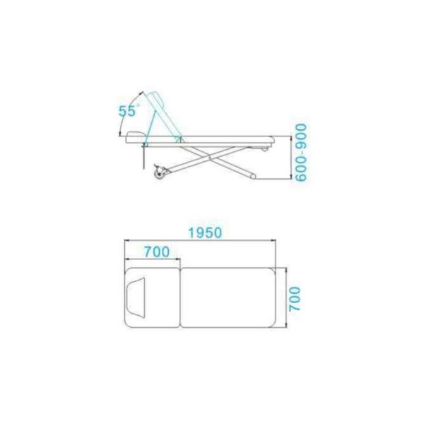 Pat masaj electric Azzurro 329E din 2 secțiuni, cu 1 motor, alb, alb, imaginea 5