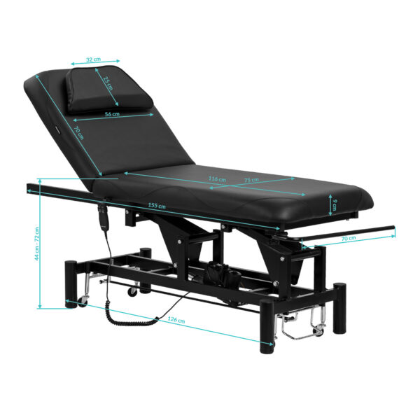 Pat masaj electric Azzurro 684A cu 1 motor și telecomandă, negru, negru, imaginea 10