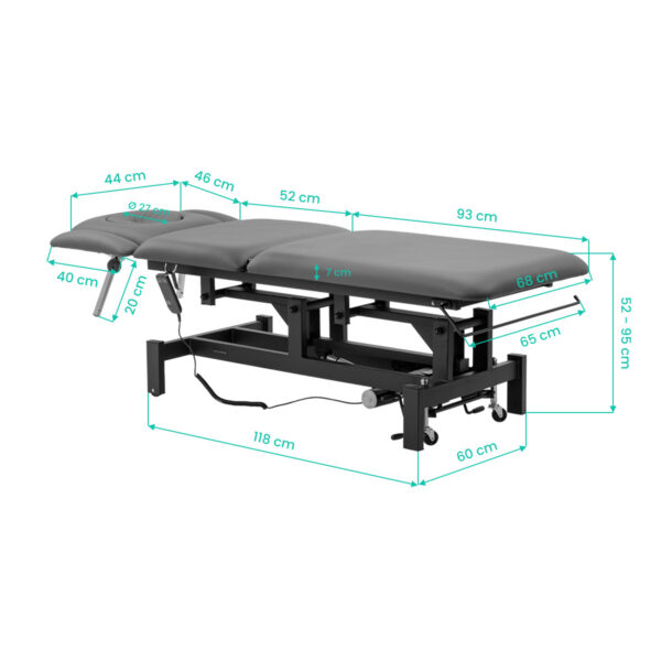 Pat masaj electric Balance Eso 5 din 3 secțiuni, cu funcție Pivot, gri, imaginea 10