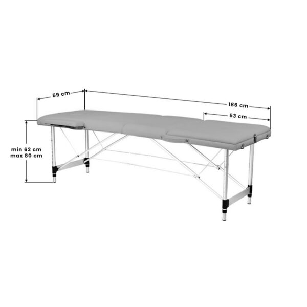 Pat masaj pliabil din aluminiu Balance, 3 segmente, gri, gri, imaginea 8