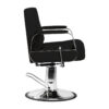 Scaun barber Gabbiano Rufo cu tetieră extensibilă și spătar rabatabil, negru, imaginea 2
