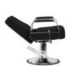 Scaun barber Gabbiano Rufo cu tetieră extensibilă și spătar rabatabil, negru, imaginea 3