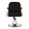 Scaun barber Gabbiano Rufo cu tetieră extensibilă și spătar rabatabil, negru, imaginea 4