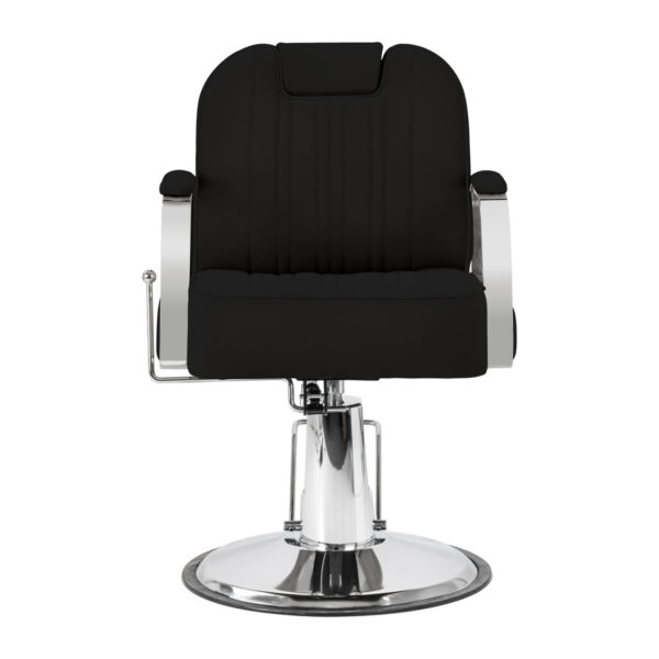 Scaun barber Gabbiano Rufo cu tetieră extensibilă și spătar rabatabil, negru, imaginea 4