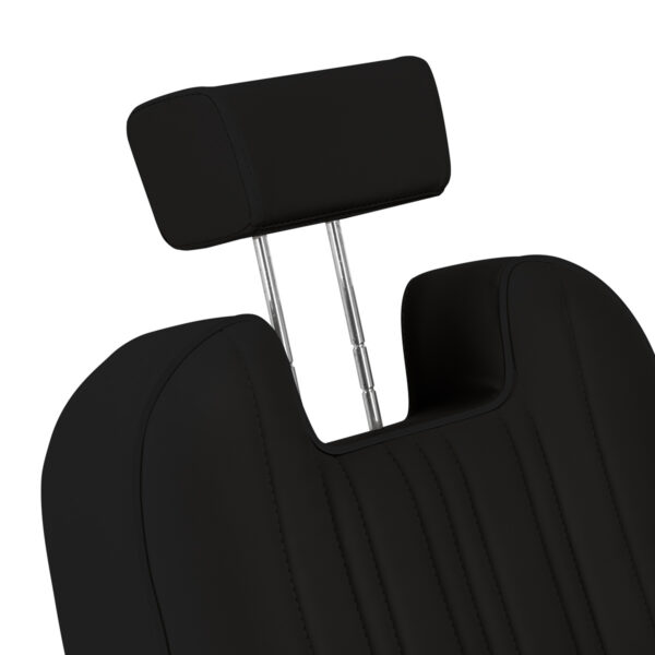 Scaun barber Gabbiano Rufo cu tetieră extensibilă și spătar rabatabil, negru, imaginea 8
