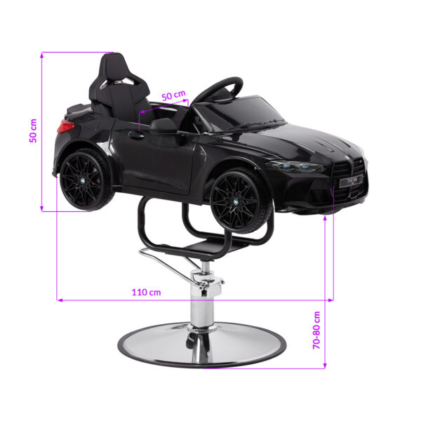 Scaun coafor copii Gabbiano BMW tip mașinuță, negru, imaginea 10