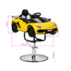 Scaun coafor copii Gabbiano Lamborghini mașină sport, galben, imaginea 10
