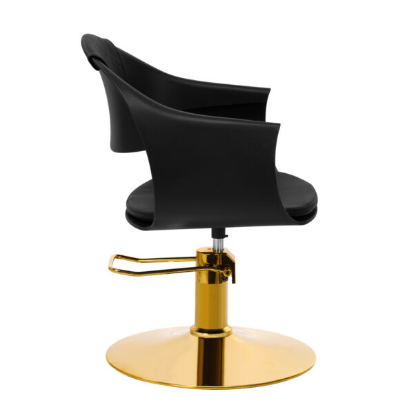 Scaun coafor Gabbiano A364 hidraulic cu bază aurie, negru, negru, imaginea 2
