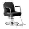 Scaun coafor Gabbiano Acri cu cusături decorative și suport picioare, negru