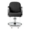 Scaun coafor Gabbiano Acri cu cusături decorative și suport picioare, negru, imaginea 2