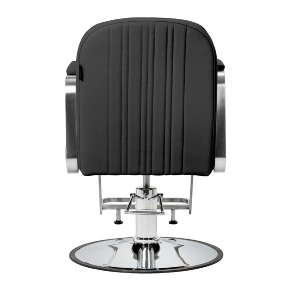 Scaun coafor Gabbiano Acri cu cusături decorative și suport picioare, negru, imaginea 3