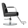 Scaun coafor Gabbiano Acri cu cusături decorative și suport picioare, negru, imaginea 4
