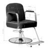 Scaun coafor Gabbiano Acri cu cusături decorative și suport picioare, negru, imaginea 10