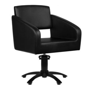 Scaun coafor Gabbiano Bergen, piele ecologică, negru, negru, imaginea 1