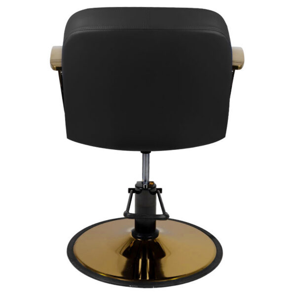 Scaun coafor Gabbiano Bolonia cu bază aurie, negru, negru, imaginea 2