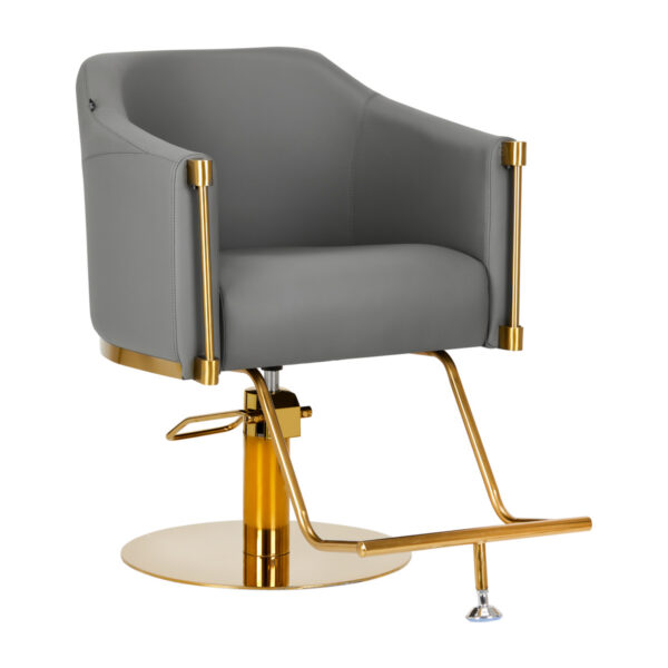 Scaun coafor Gabbiano Burgos gri cu decor auriu, gri, imaginea 1