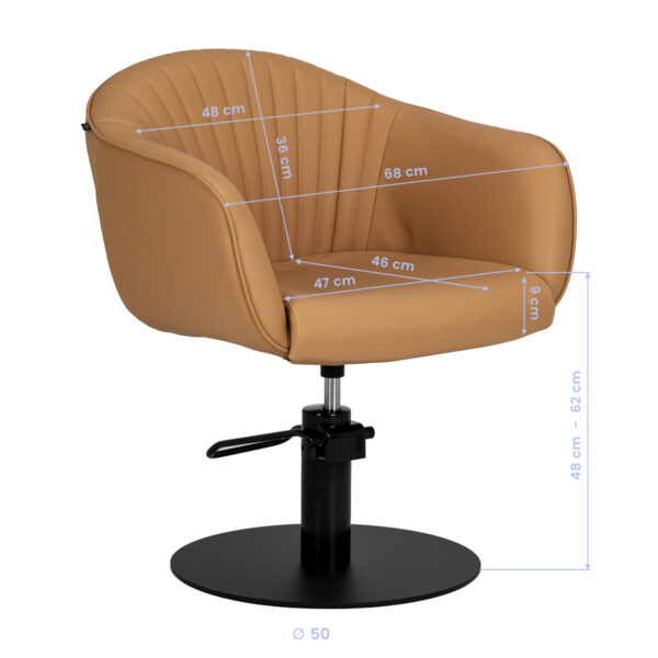 Scaun coafor Gabbiano Copenhagen minimalist, maro, maro, imaginea 10