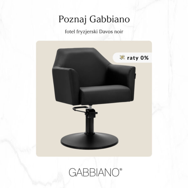 Scaun coafor Gabbiano Davos hidraulic cu șezut detașabil, negru
