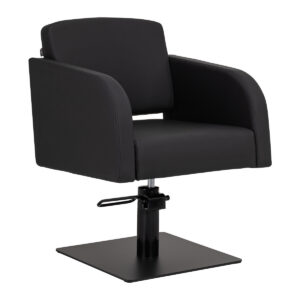 Scaun coafor Gabbiano Elda hidraulic cu bază pătrată, reglaj 42-60 cm, negru
