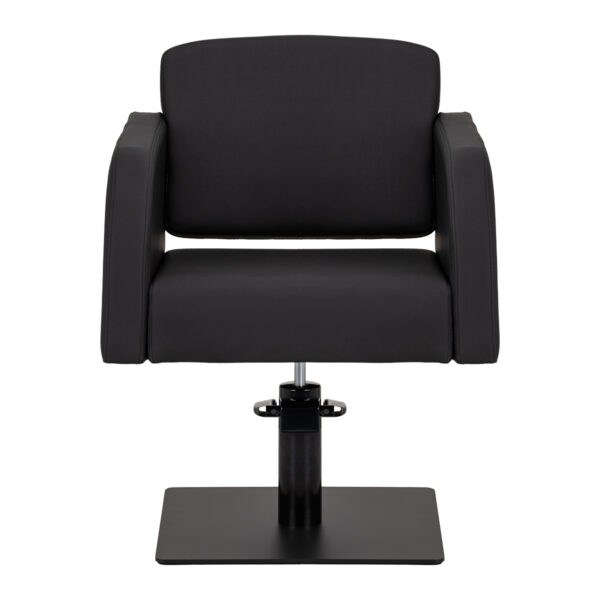 Scaun coafor Gabbiano Elda hidraulic cu bază pătrată, reglaj 42-60 cm, negru, imaginea 2