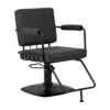 Scaun coafor Gabbiano Katania Loft, piele ecologică Old Leather, negru