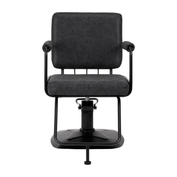 Scaun coafor Gabbiano Katania Loft, piele ecologică Old Leather, negru, imaginea 3