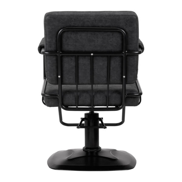 Scaun coafor Gabbiano Katania Loft, piele ecologică Old Leather, negru, imaginea 4
