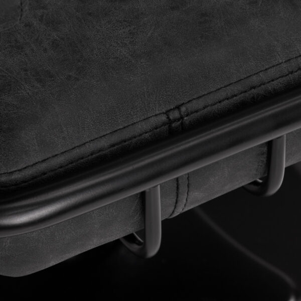Scaun coafor Gabbiano Katania Loft, piele ecologică Old Leather, negru, imaginea 7