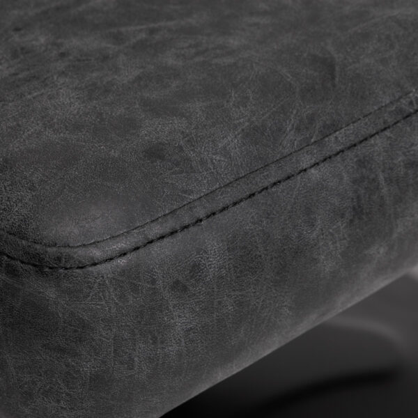 Scaun coafor Gabbiano Katania Loft, piele ecologică Old Leather, negru, imaginea 8