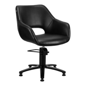 Scaun coafor Gabbiano Lima cu bază în stea, negru, negru, imaginea 1 Scaun coafor Gabbiano Lima cu bază în stea, negru, negru, imaginea 1