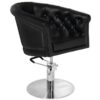 Scaun coafor Gabbiano London cu bază rotundă din inox, negru, negru, imaginea 1