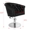 Scaun coafor Gabbiano London cu bază rotundă din inox, negru, negru, imaginea 2