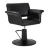 Scaun coafor Gabbiano Lucca hidraulic cu cotiere curbate, negru