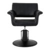 Scaun coafor Gabbiano Lucca hidraulic cu cotiere curbate, negru, imaginea 2