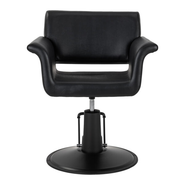 Scaun coafor Gabbiano Lucca hidraulic cu cotiere curbate, negru, imaginea 2