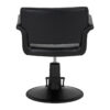 Scaun coafor Gabbiano Lucca hidraulic cu cotiere curbate, negru, imaginea 3