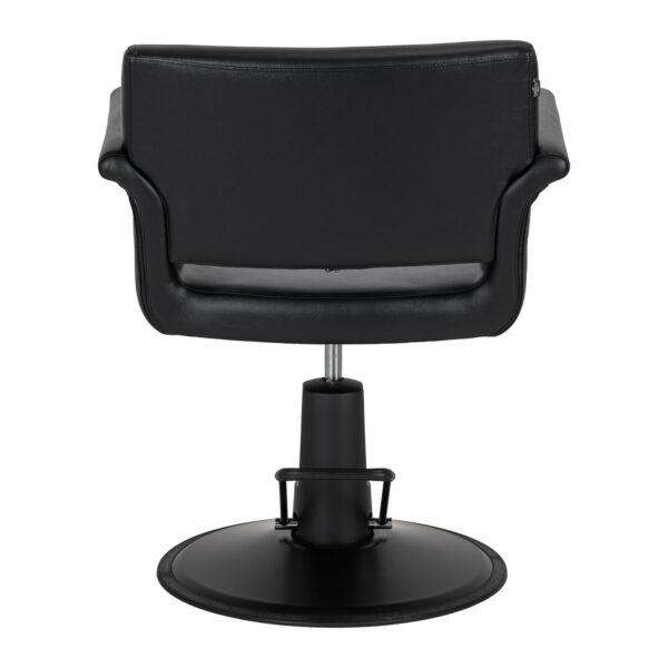 Scaun coafor Gabbiano Lucca hidraulic cu cotiere curbate, negru, imaginea 3