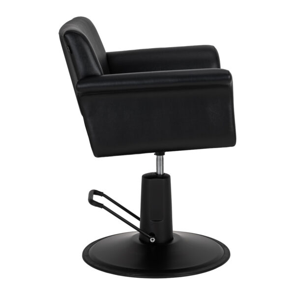 Scaun coafor Gabbiano Lucca hidraulic cu cotiere curbate, negru, imaginea 4