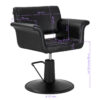 Scaun coafor Gabbiano Lucca hidraulic cu cotiere curbate, negru, imaginea 9