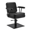 Scaun coafor Gabbiano Madrid hidraulic, bază pătrată, negru, negru, imaginea 1