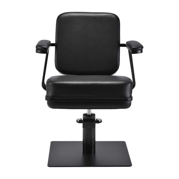 Scaun coafor Gabbiano Madrid hidraulic, bază pătrată, negru, negru, imaginea 2