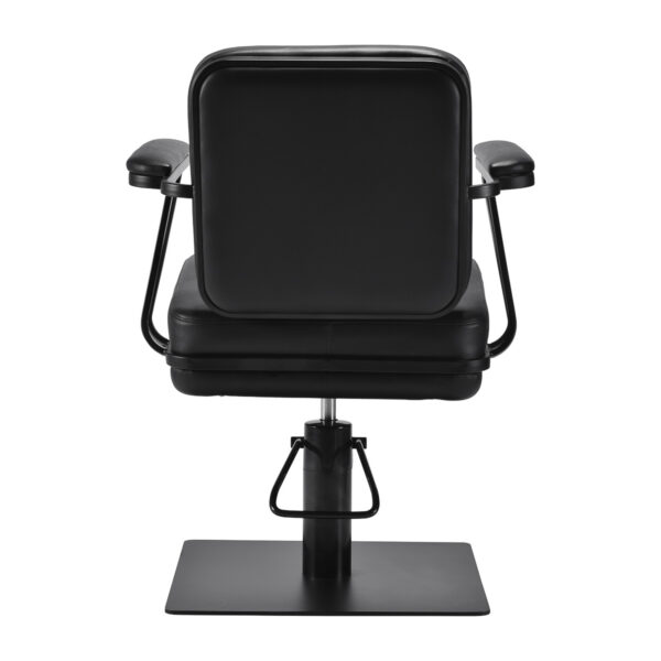 Scaun coafor Gabbiano Madrid hidraulic, bază pătrată, negru, negru, imaginea 3