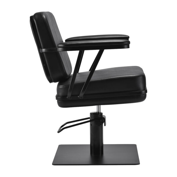 Scaun coafor Gabbiano Madrid hidraulic, bază pătrată, negru, negru, imaginea 4