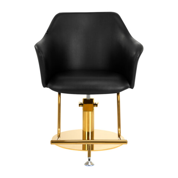 Scaun coafor Gabbiano Marbella cu suport picioare auriu, negru, negru, imaginea 3